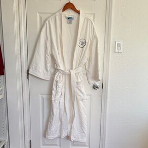 Elegant White Women's Robe with Monogram